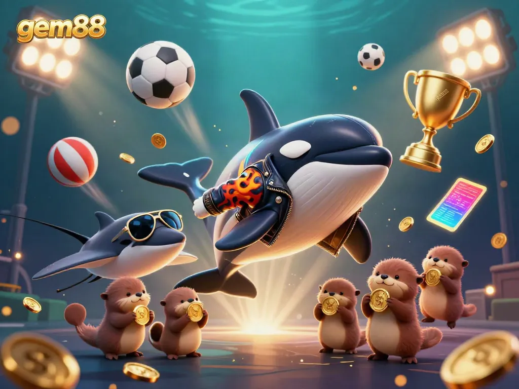Experience gaming excitement with gem88 featuring vibrant characters, sports elements, and dynamic action.
