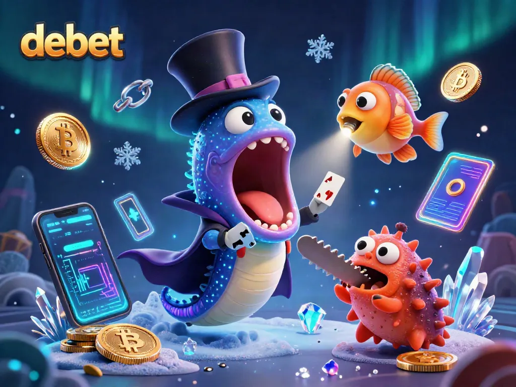 Engage in thrilling games with debet featuring entertaining sea creatures in a vibrant casino scene.